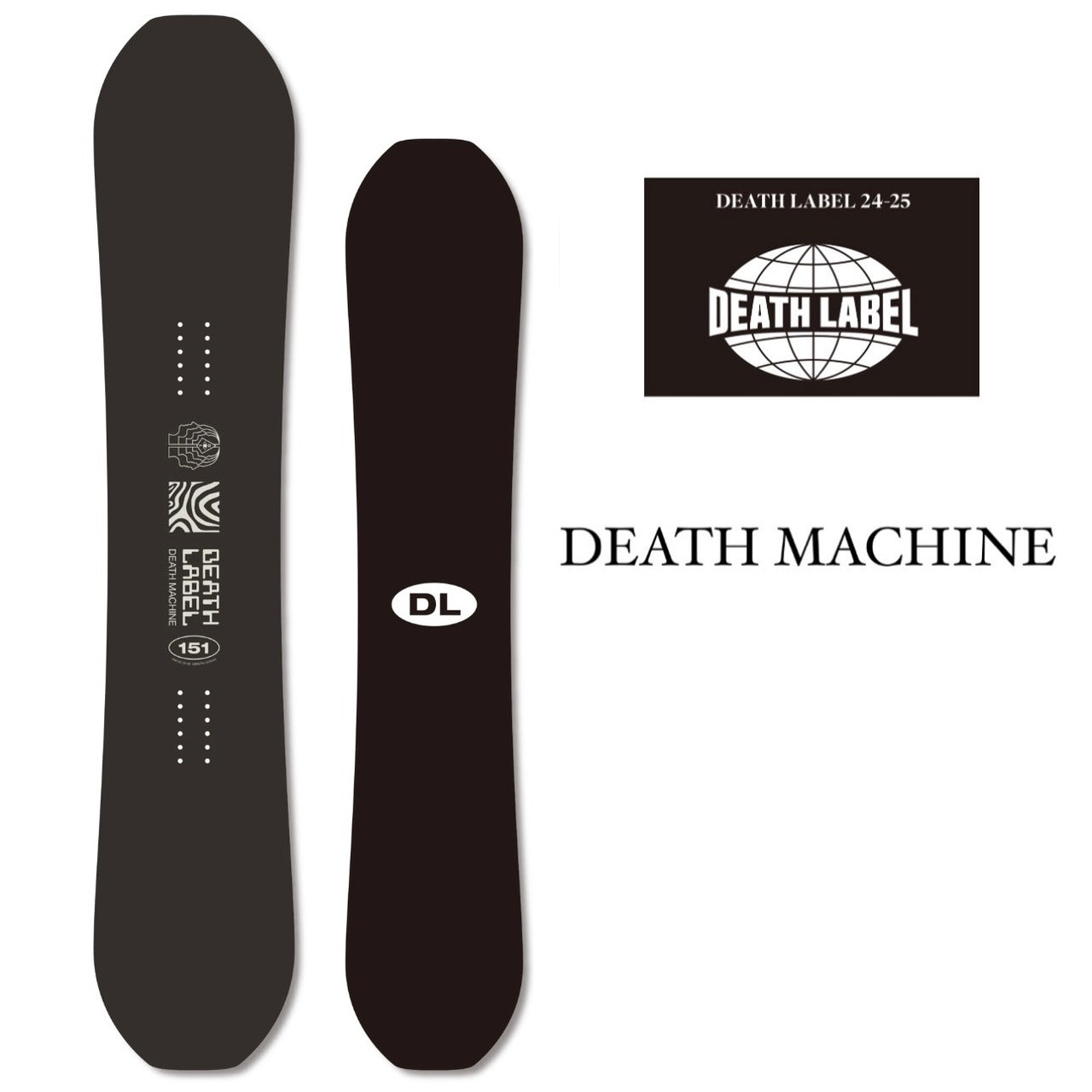 DEATH LABEL 24-25 DEATH MACHINE  デスレーベル ドメスティックブランド デスマシン オールラウンド フリースタイル ハイブリッドキャンバー グラトリ ラントリ ナックルハック パーク 地形 カービング スノーボード メンズ