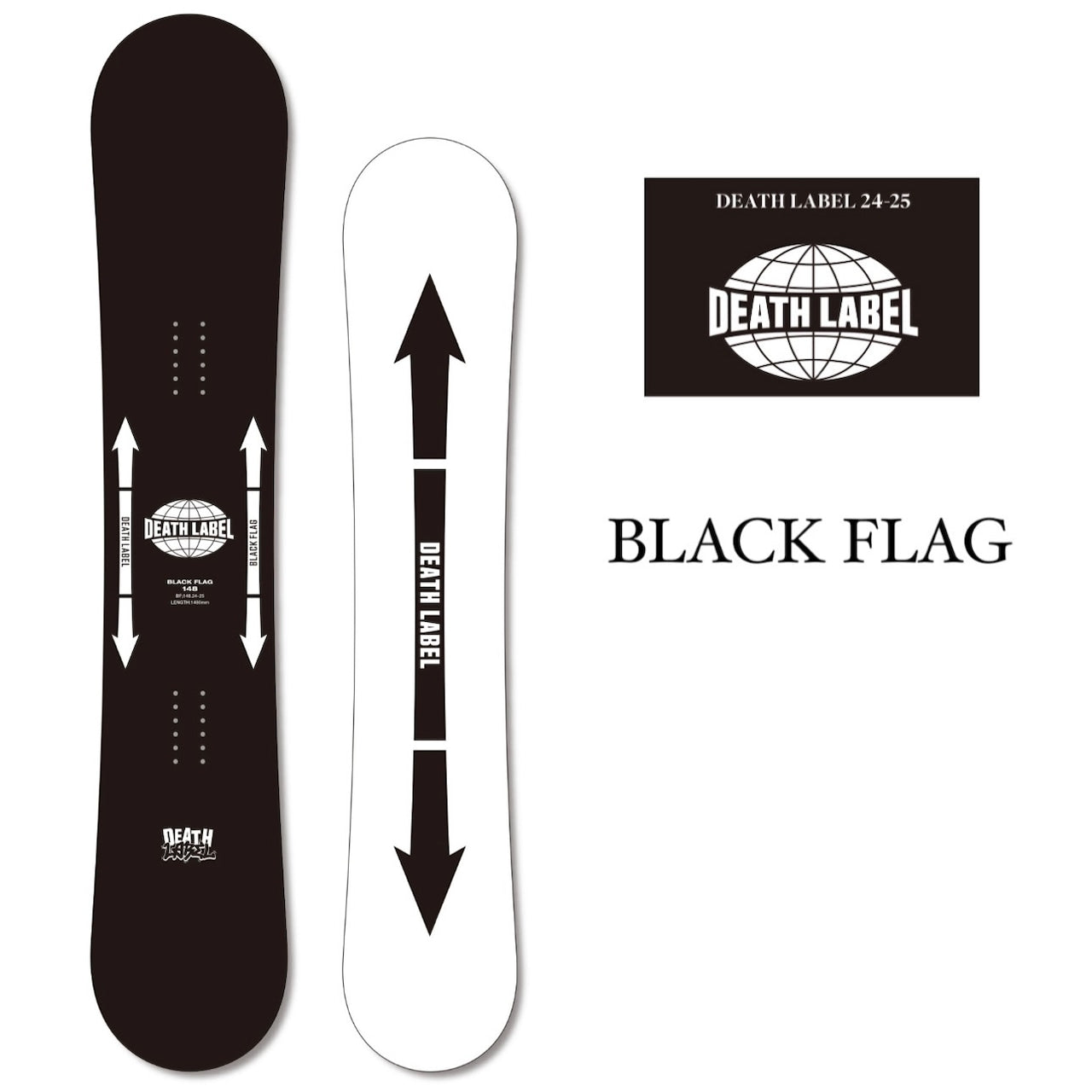 DEATH LABEL 24-25 BLACK FLAG  デスレーベル ドメスティックブランド ブラックフラッグ オールラウンド フリースタイル キャンバー グラトリ ラントリ ナックルハック パーク 地形 カービング スノーボード メンズ レディース ユニセックス