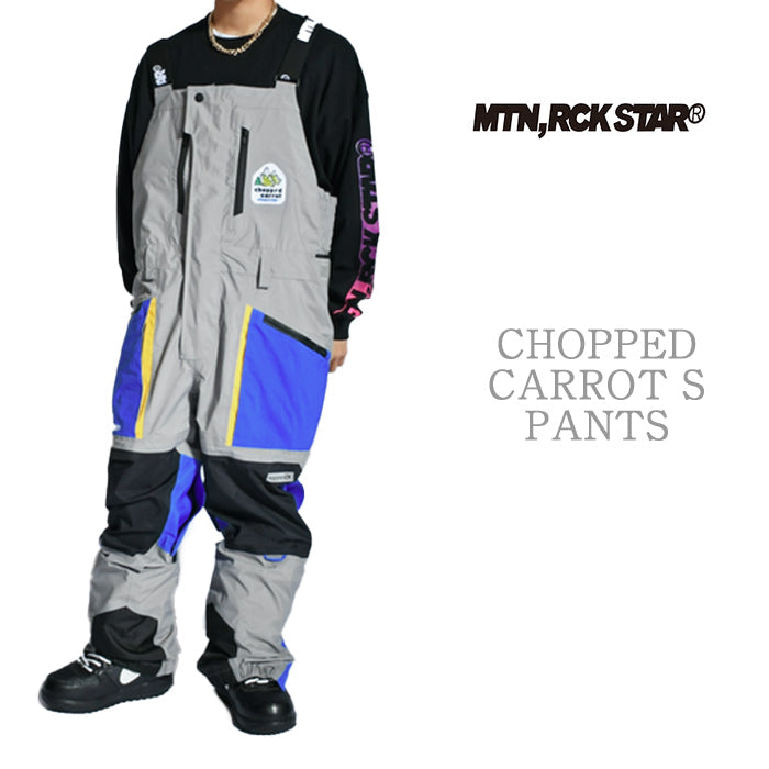 早期予約受付中 MTN,ROCK STAR CHOPPED CARROT S PANTS GOAST GRAY 24-25 スノーボード ウェア マウンテンロックスター ビブパンツ カービング グラトリ ラントリ バックカントリー パウダー レディース メンズ ユニセックス