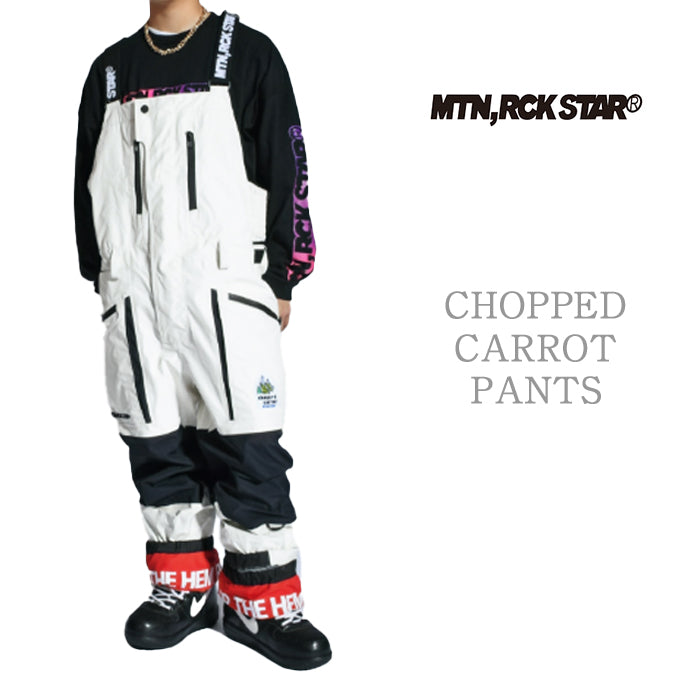 MTN,ROCK STAR CHOPPED CARROT PANTS 24-25 スノーボード ウェア マウンテンロックスター ビブパンツ カービング グラトリ ラントリ バックカントリー パウダー レディース メンズ ユニセックス