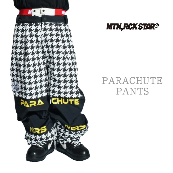 早期予約受付中 MTN,ROCK STAR PARACHUTE PANTS HOUNDSTOOTH 24-25 スノーボード ウェア マウンテンロックスター カービング グラトリ ラントリ バックカントリー パウダー レディース メンズ ユニセックス