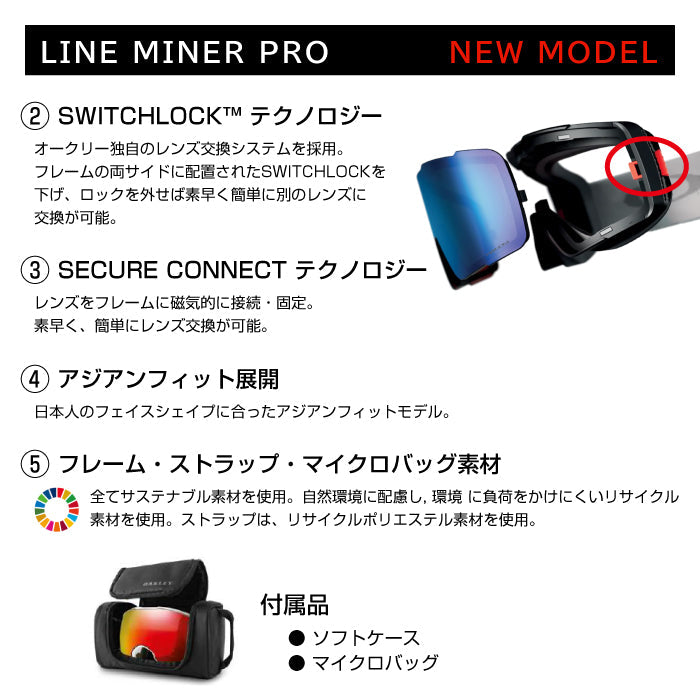 スノーボード ゴーグル オークリー OAKLEY LINE MINER PRO L ASIA Matte Black OO7143A-02 メンズ レディース スキー 24-25 日本正規品