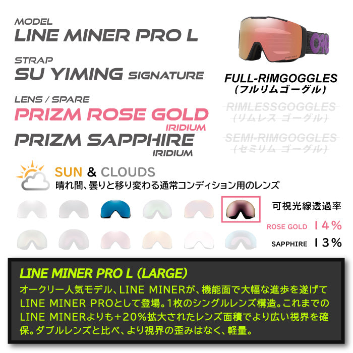 スノーボード ゴーグル オークリー OAKLEY LINE MINER PRO L ASIA Su Yiming Signature OO7143A-08 メンズ レディース スキー 24-25 日本正規品