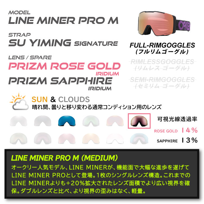 スノーボード ゴーグル オークリー OAKLEY LINE MINER PRO M ASIA Su Yiming Signature OO7144A-08 メンズ レディース スキー 24-25 日本正規品