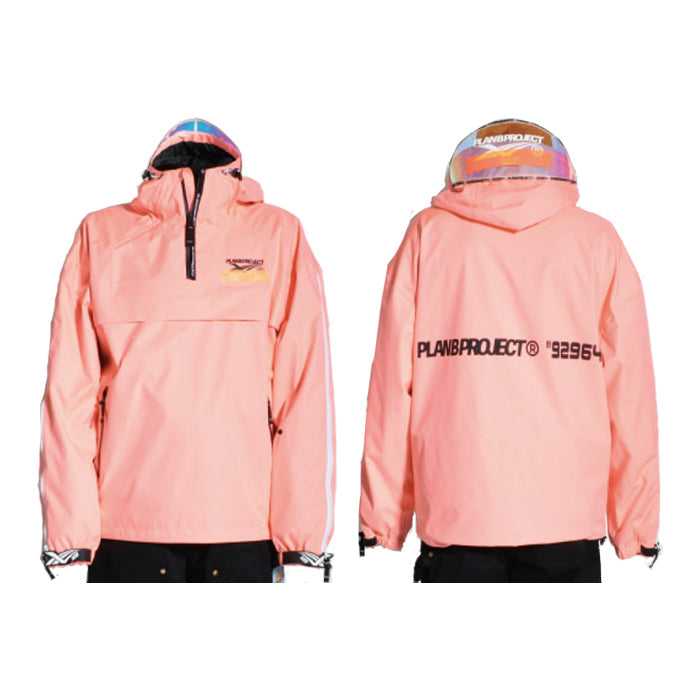 早期予約受付中 PLAN B PROJECT PULLOVER JACKET PINK 24-25 スノーボード ウェア プランビー マウンテンロックスター プルオーバージャケット アノラック カービング グラトリ ラントリ バックカントリー パウダー メンズ レディース ユニセックス