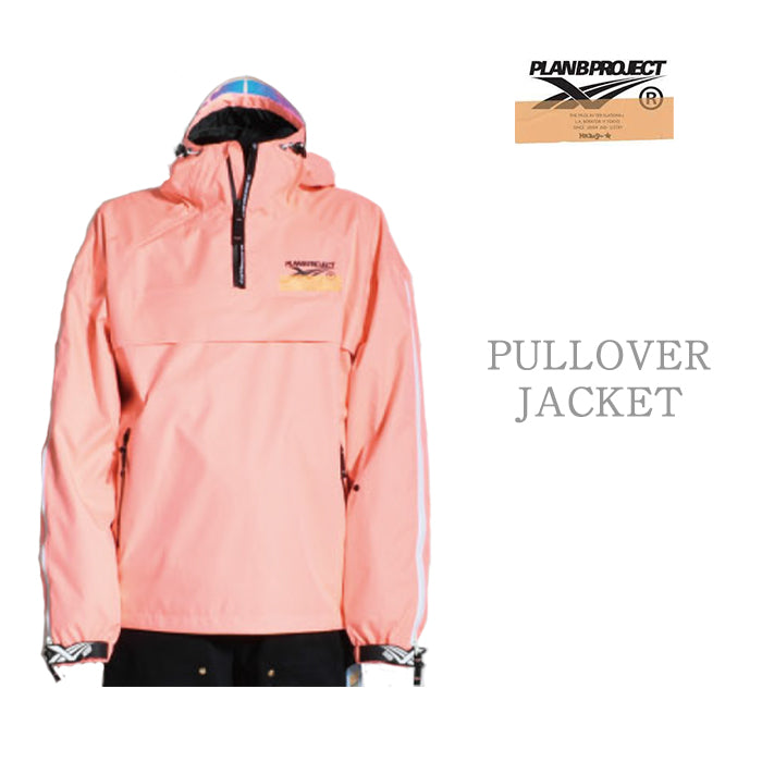 早期予約受付中 PLAN B PROJECT PULLOVER JACKET PINK 24-25 スノーボード ウェア プランビー マウンテンロックスター プルオーバージャケット アノラック カービング グラトリ ラントリ バックカントリー パウダー メンズ レディース ユニセックス