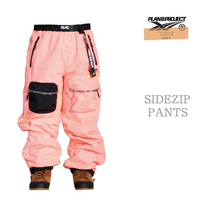 早期予約受付中 PLAN B PROJECT SIDEZIP PANTS PINK 24-25 スノーボード ウェア プランビー マウンテンロックスター サイドジップパンツ カービング グラトリ ラントリ バックカントリー パウダー メンズ レディース ユニセックス