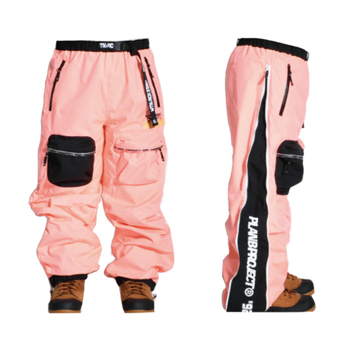 早期予約受付中 PLAN B PROJECT SIDEZIP PANTS PINK 24-25 スノーボード ウェア プランビー マウンテンロックスター サイドジップパンツ カービング グラトリ ラントリ バックカントリー パウダー メンズ レディース ユニセックス