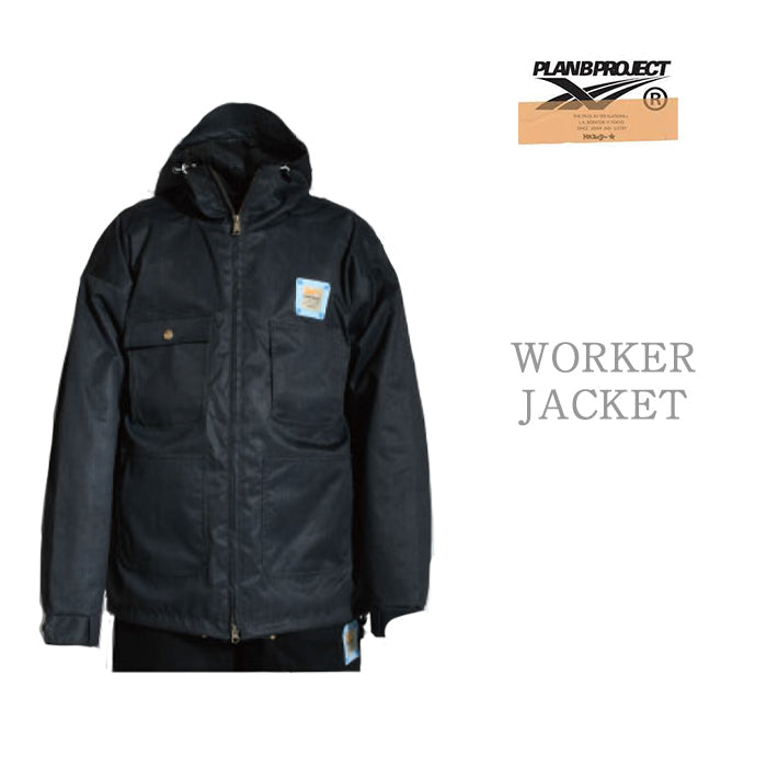 早期予約受付中 PLAN B PROJECT WORKER JACKET BLACK DENIM 24-25 スノーボード ウェア プランビー マウンテンロックスター ワーカージャケット カービング グラトリ ラントリ バックカントリー パウダー メンズ レディース ユニセックス