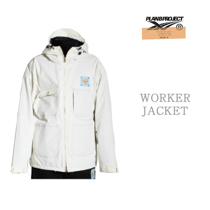 早期予約受付中 PLAN B PROJECT WORKER JACKET OFF WHITE 24-25 スノーボード ウェア プランビー マウンテンロックスター ワーカージャケット カービング グラトリ ラントリ バックカントリー パウダー メンズ レディース ユニセックス