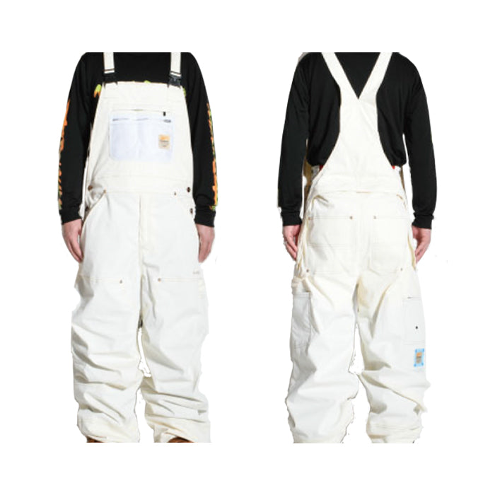 早期予約受付中 PLAN B PROJECT WORKER BIB PANTS OFF WHITE 24-25 スノーボード ウェア プランビー マウンテンロックスター ワーカービブパンツ カービング グラトリ ラントリ バックカントリー パウダー メンズ レディース ユニセックス