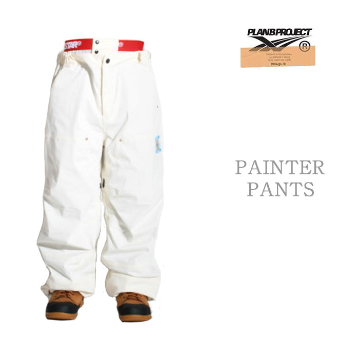 早期予約受付中 PLAN B PROJECT PAINTER PANTS OFF WHITE 24-25 スノーボード ウェア プランビー マウンテンロックスター ペインターパンツ カービング グラトリ ラントリ バックカントリー パウダー メンズ レディース ユニセックス