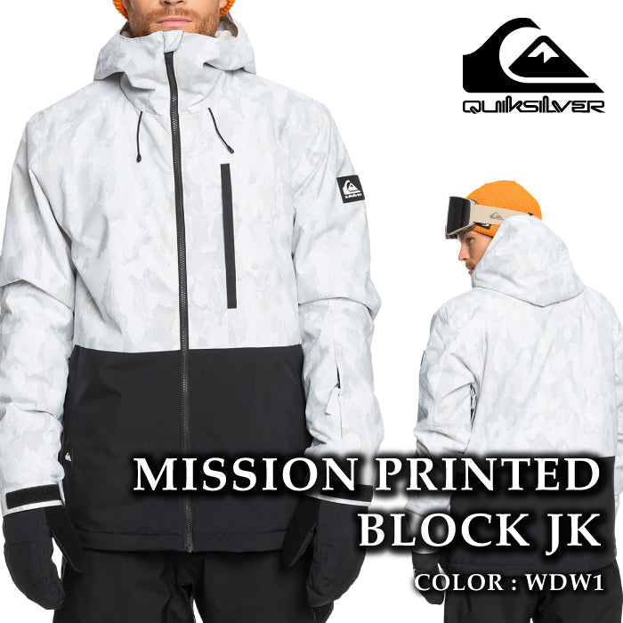 スノーボード ウェア ジャケット クイックシルバー QUIKSILVER MISSION PRINTED BLOCK JK WDW1 メンズ レディース 24-25 日本正規品