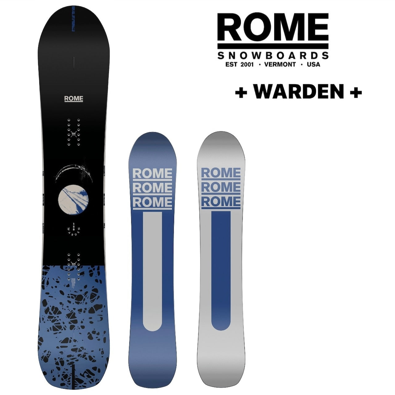 Rome Snowboards Warden 24-25  ローム ワーデン オールラウンド フリースタイル オールマウンテン ハイブリッドキャンバー カービング 地形 パーク パウダー スノーボード メンズ