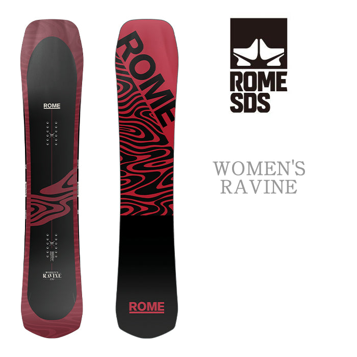 Rome Snowboards Women's Ravine 早期予約 24-25 ローム ラヴィーン オールマウンテン オールラウンド ディレクショナルキャンバー パウダー 地形 カービング スノーボード レディース