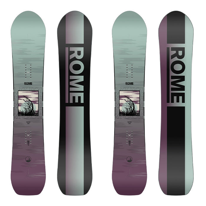 Rome Snowboards Muse 24-25 早期予約 ローム ミューズ オールラウンド フリースタイル オールマウンテン ハイブリッドキャンバー カービング 地形 パーク パウダー スノーボード レディース