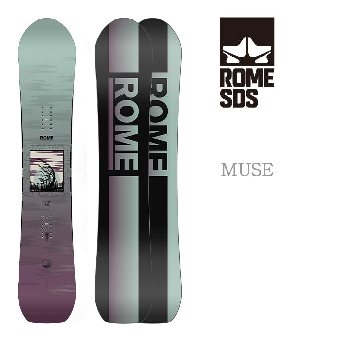 Rome Snowboards Muse 24-25 早期予約 ローム ミューズ オールラウンド フリースタイル オールマウンテン ハイブリッドキャンバー カービング 地形 パーク パウダー スノーボード レディース