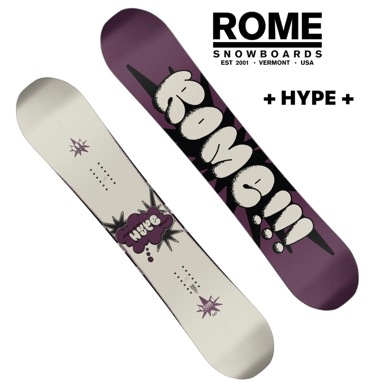 Rome Snowboards Hype 24-25  ローム ハイプ フリースタイル オールラウンド ハイブリッドキャンバー パーク 地形 カービング ナックルハック ラントリ グラトリ スノーボード レディース