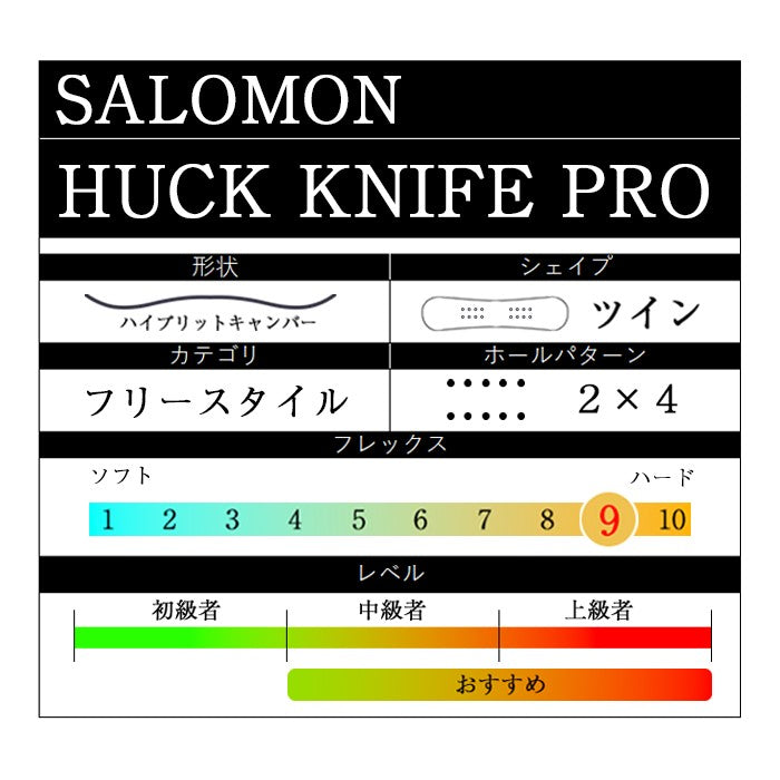 Salomon HUCK KNIFE PRO 24-25 サロモン ハックナイフプロ 限定生産 フリースタイル パーク グラトリ ラントリ カービング パウダー バックカントリー ハイブリッドキャンバー スノーボード メンズ レディース