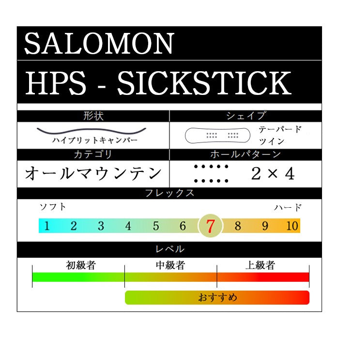 Salomon HPS - SICKSTICK 24-25 サロモン シックスティック オールマウンテン カービング パウダー バックカントリー ハイブリッドキャンバー フリースタイル スノーボード メンズ レディース