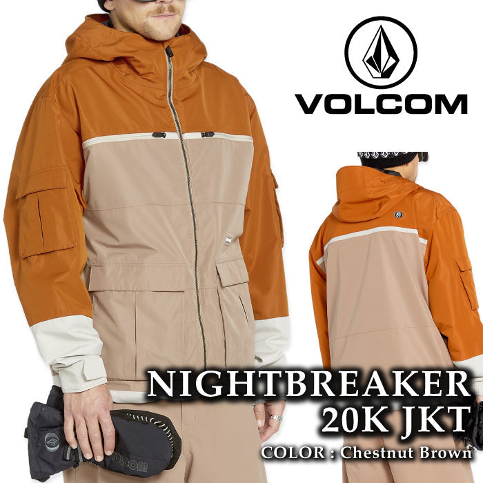 ボルコム スノーボード ウェア ジャケット VOLCOM MENS NIGHTBREAKER 20K JACKET Chestnut Brown メンズ 24-25 日本正規品