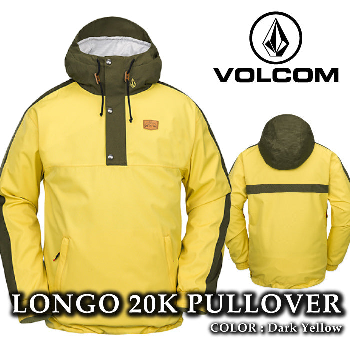 ボルコム スノーボード ウェア ジャケット VOLCOM MENS LONGO 20K PULLOVER Dark Yellow メンズ 24-25 日本正規品