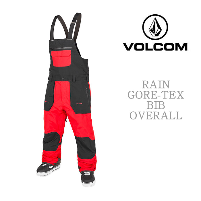 ボルコム スノーボード ウェアー ビブパンツ VOLCOM RAIN GORE-TEX BIB OVERALL Crimson メンズ 24-25 日本正規品