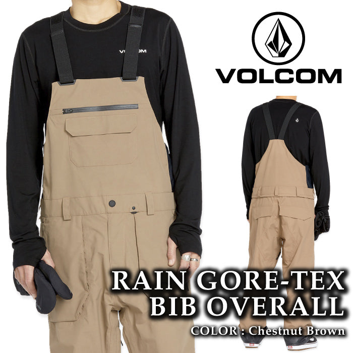 ボルコム スノーボード ウェア ビブパンツ VOLCOM MENS RAIN GORE-TEX BIB OVERALL Chestnut Brown ゴアテックス メンズ 24-25 日本正規品