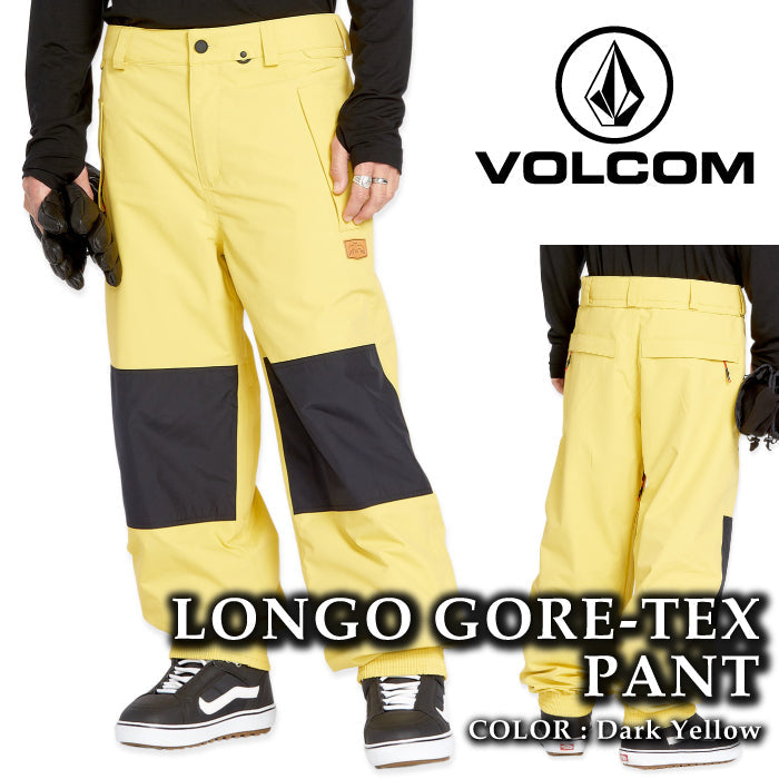 ボルコム スノーボード ウェア パンツ VOLCOM MENS LONGO GORE-TEX PANTS Dark Yellow ゴアテックス メンズ 24-25 日本正規品