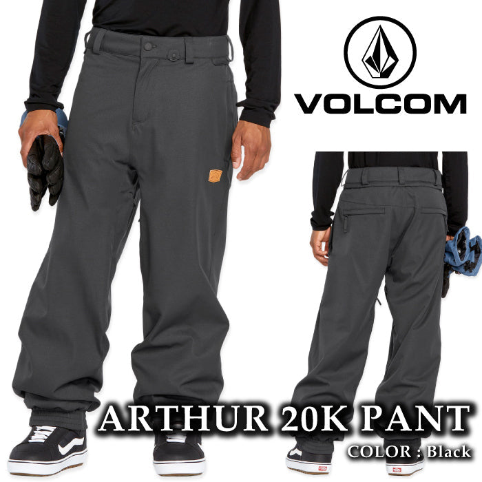 ボルコム スノーボード ウェア パンツ VOLCOM MENS ARTHUR 20K PANTS Black メンズ 24-25 日本正規品