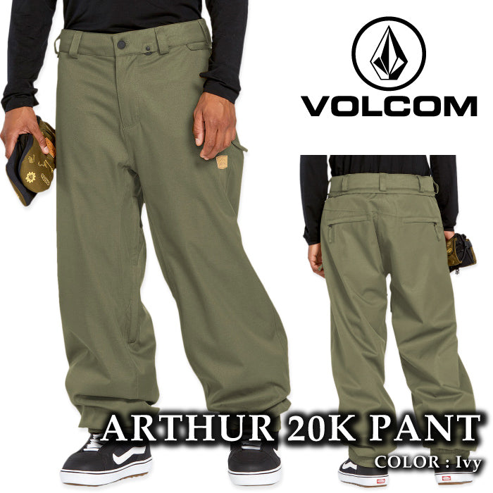 ボルコム スノーボード ウェア パンツ VOLCOM MENS ARTHUR 20K PANTS Ivy メンズ 24-25 日本正規品