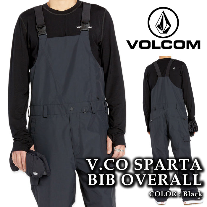 ボルコム スノーボード ウェア ビブパンツ VOLCOM MENS V.CO SPARTA BIB OVERALL Black メンズ 24-25 日本正規品