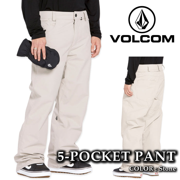 ボルコム スノーボード ウェア パンツ VOLCOM MENS 5-POCKET PANTS Stone メンズ 24-25 日本正規品