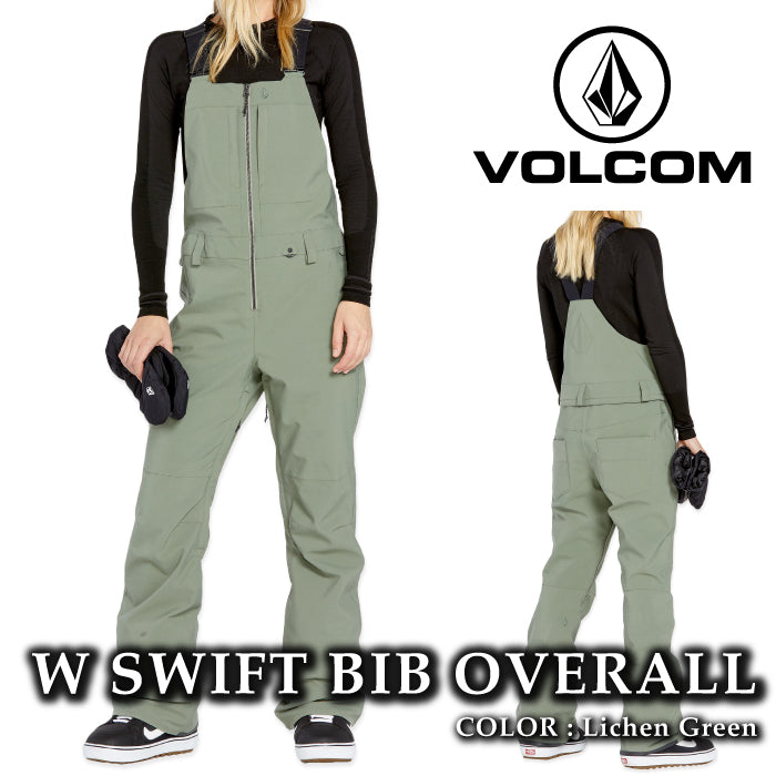 ボルコム スノーボード ウェア ビブパンツ VOLCOM WOMENS SWIFT BIB OVERALL Lichen Green レディース 24-25 日本正規品