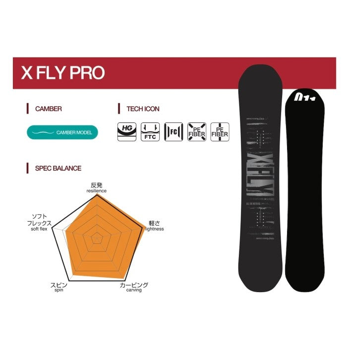 24-25 011Artistic X FLY PRO ゼロワンワン エックスフライプロ スノーボード グラトリ カービング フリーラン パーク 地形遊び 最軽量 国産ボード オガサカ ボード 板