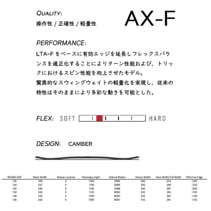 25-26 SPREAD AX-F  スノーボード 早期予約