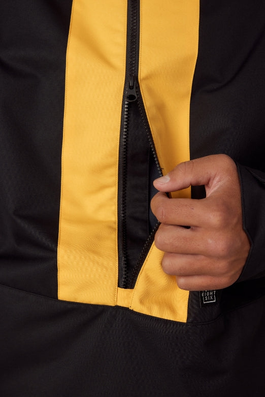 686 ロクハチロク JAPAN SMU LS1 SHELL ANORAK YELLOW GOLD COLORBLOCK 25-26 スノーボード ウェア