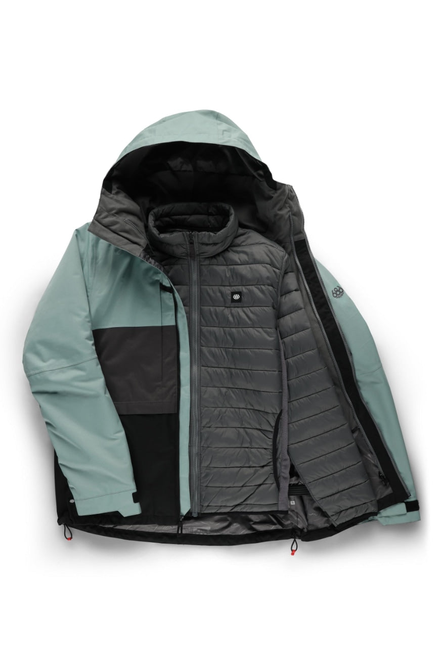 686 ロクハチロク MENS SMARTY 3-IN-1 FORM JACKET DUSTY MARINE COLORBLOCK 25-26 スノーボード ウェア