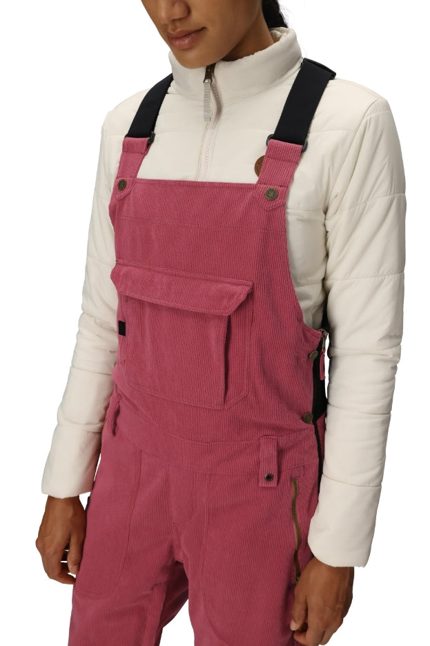 686 ロクハチロク WOMENS BLACK MAGIC INSULATED BIB ROSEWOOD CORDUROY 25-26 スノーボード ウェア