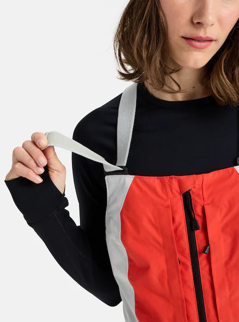 スノーボード ウェア バートン BURTON W Reserve GORE-TEX 2L Bibs Fiesta Red / Gray Cloud 25-26 送料無料 日本正規品