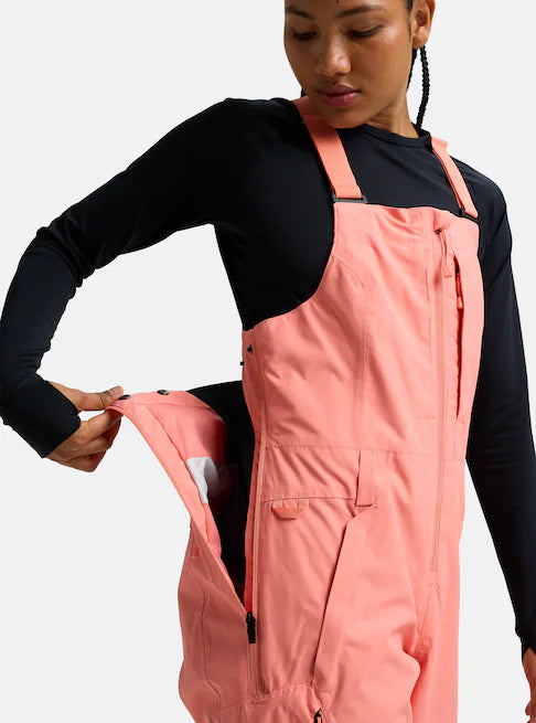 スノーボード ウェア バートン BURTON W Reserve 2L Bib Pants Sunrise Coral 25-26 送料無料 日本正規品 予約商品 店頭受け取り可能