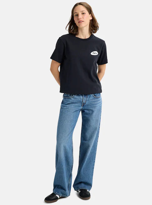 スノーボード ウェア バートン BURTON Heavyweight Logo Short Sleeve T-Shirt True Black 25-26 送料無料 日本正規品 予約商品 店頭受け取り可能