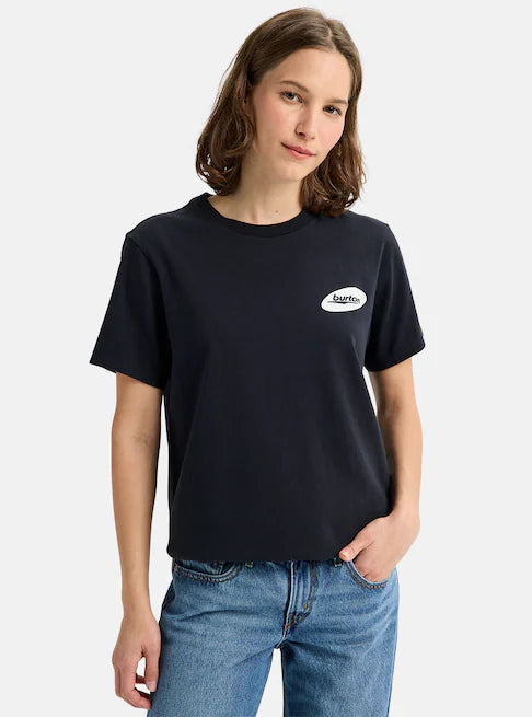 スノーボード ウェア バートン BURTON Heavyweight Logo Short Sleeve T-Shirt True Black 25-26 送料無料 日本正規品 予約商品 店頭受け取り可能