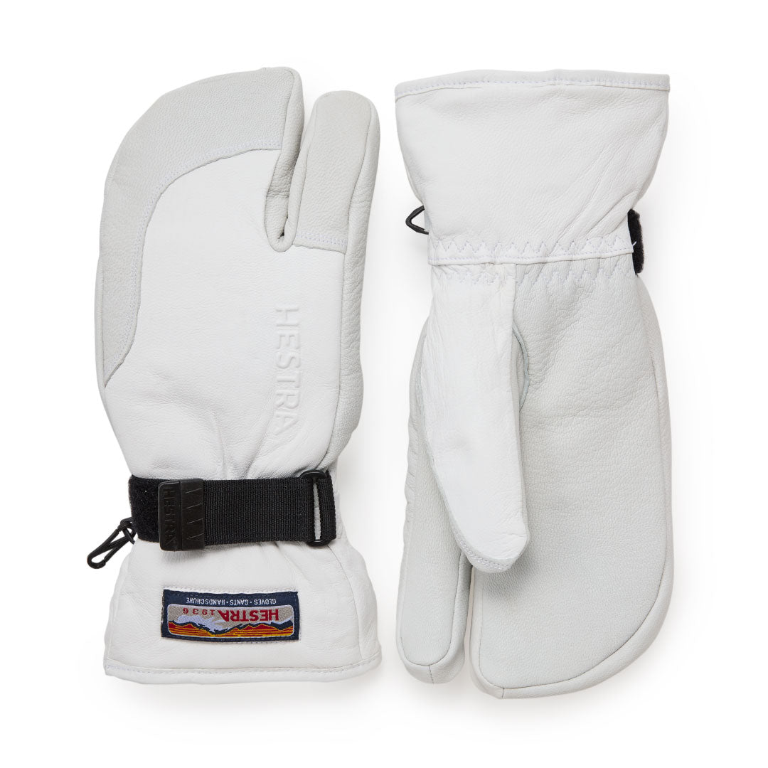 25-26 HESTRA 3-Finger Full Leather Off White スノーボード 日本正規品 早期予約