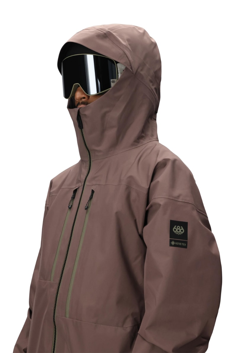 686 ロクハチロク MENS GORE-TEX 3L ATV THERMAGRAPH JACKET PEPPERCORN 25-26 スノーボード ウェア