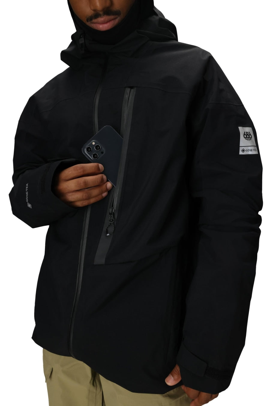 686 ロクハチロク MENS GORE-TEX GT THERMAGRAPHJACKET BLACK 25-26 スノーボード ウェア