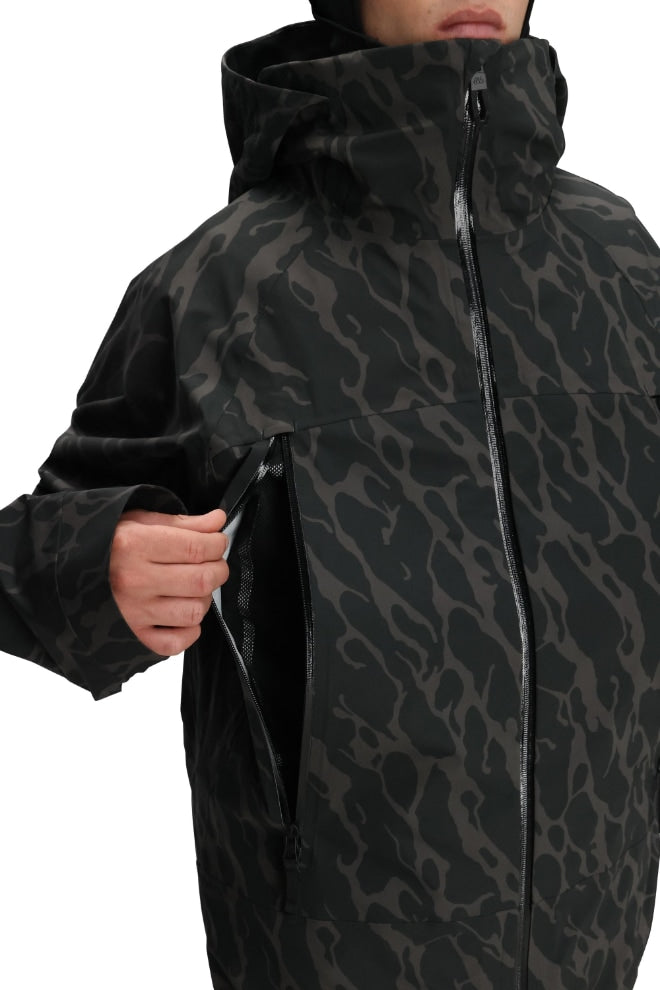 686 ロクハチロク MENS SMARTY 3-IN-1 RODEO 3L JACKET BLACK FRACTURE PRINT 25-26 スノーボード ウェア