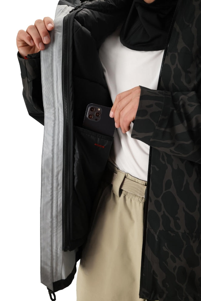 686 ロクハチロク MENS SMARTY 3-IN-1 RODEO 3L JACKET BLACK FRACTURE PRINT 25-26 スノーボード ウェア