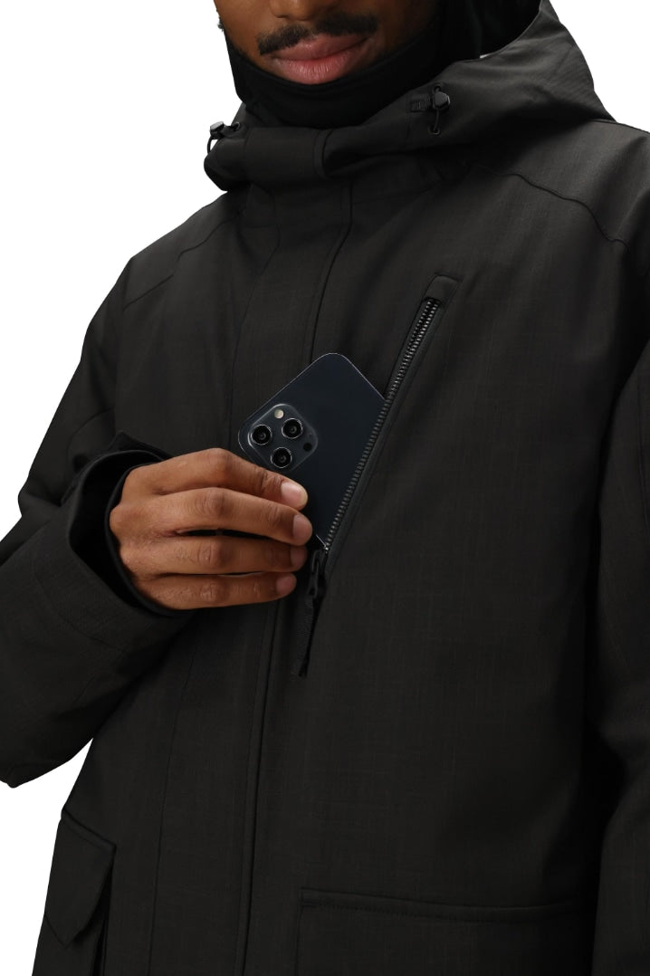686 ロクハチロク MENS NIGHTLINE INSULATED JACKET BLACK HERRINGBONE 25-26 スノーボード ウェア