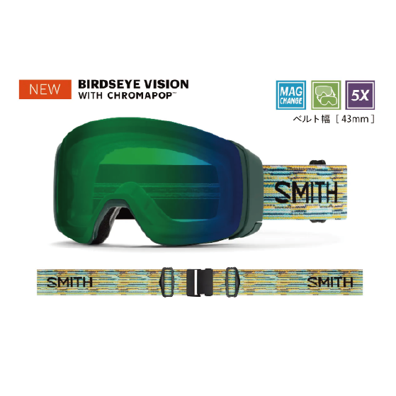 SMITH ゴーグル スミス  4D MAG EMERALD RENU UPCYCLED SCRAP 010276522 26-27 スノーボードゴーグル 日本正規品